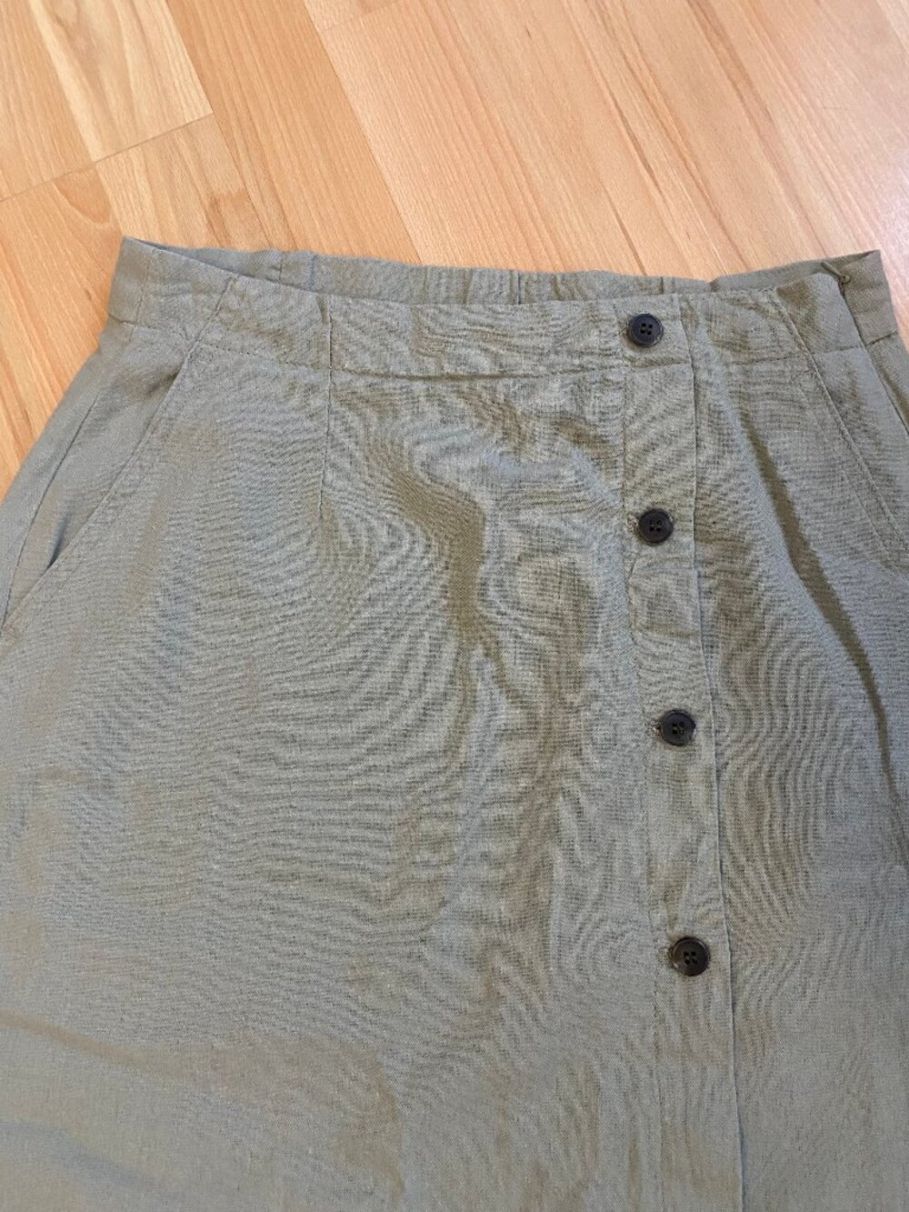 Vintage style linen midi skirt M - Picture 3 of 7